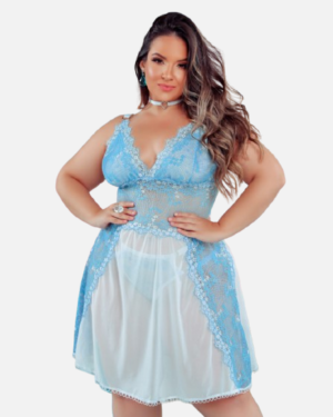 CAMISOLA 48 SEXY PLUS SIZE AZUL