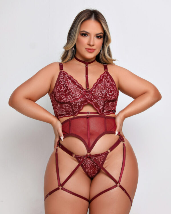 Conj 48 Plus Size Vinho